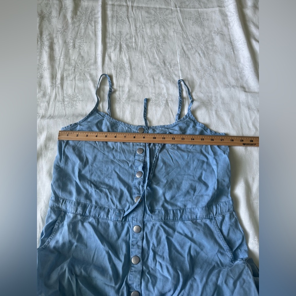 Lulu's Blue Button-Front Jumpsuit - Picture 4 of 10